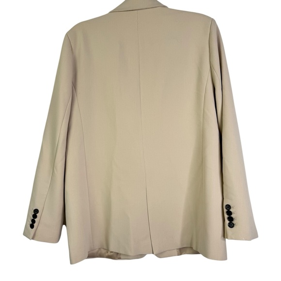 ZARA BEIGE STONE STRAIGHT TAILORED BLAZER WITH POCKETS BLOGGER FAVORITE LARGE L - Picture 11 of 15